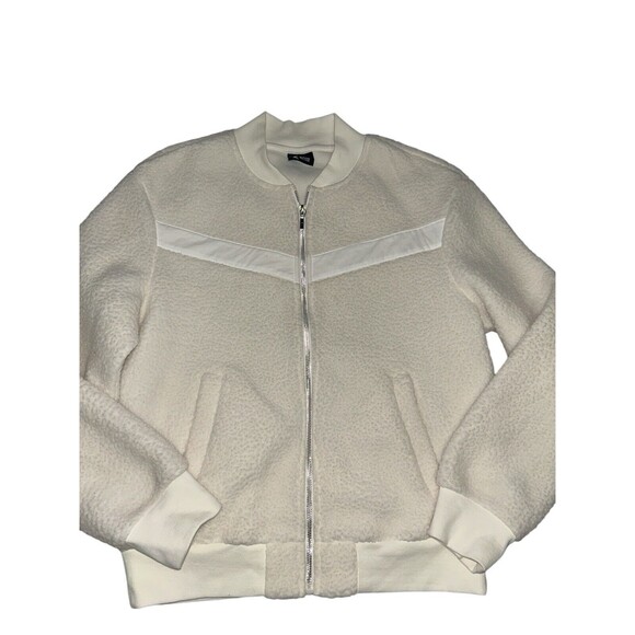 Zyia Active Women's White Flying V Fleece Jacket Sz M - Picture 1 of 4